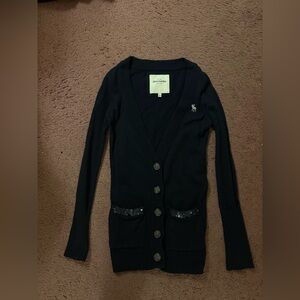 NAVY BLUE ABERCROMBIE BUTTON DOWN CARDIGAN